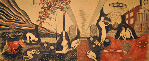 500x206 Thomas Allen - Allegory Of The Cave Painting