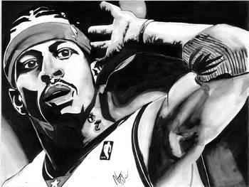 350x263 Allen Iverson By Nate Williams - Allen Iverson Painting