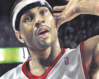 340x270 Allen Iverson Painting Print - Allen Iverson Painting