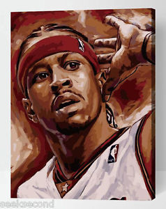 238x300 Framed Painting By Number Kit Allen Iverson Nba Basketball Star - Allen Iverson Painting