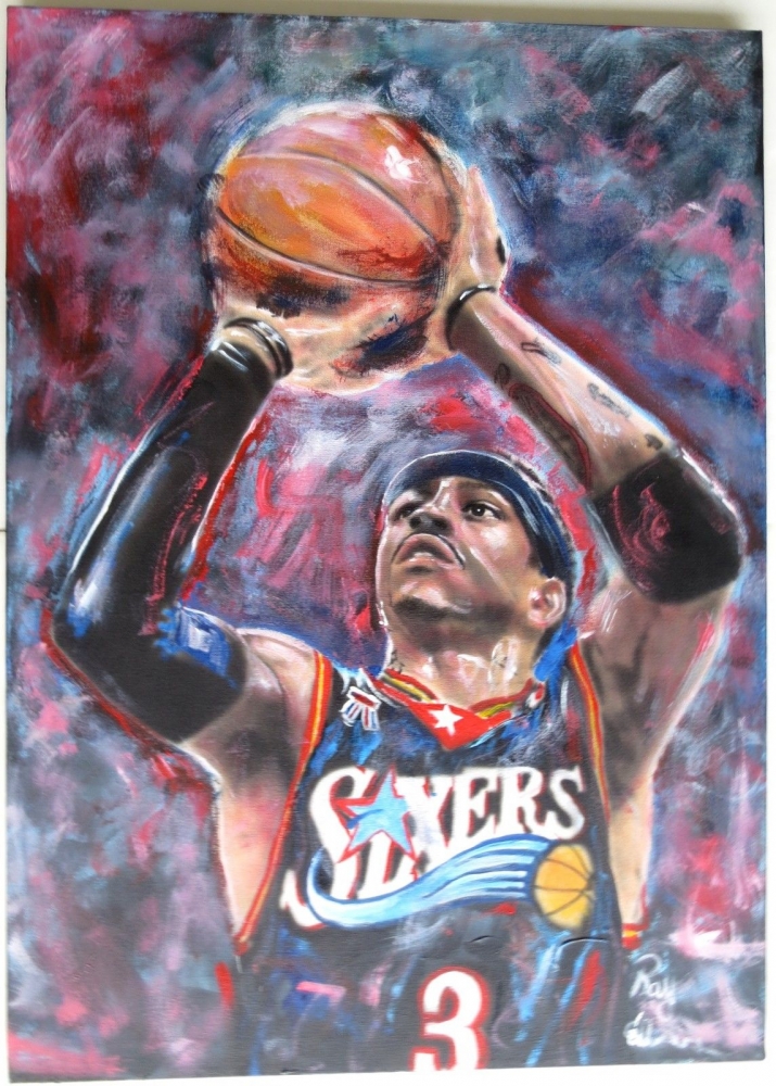 715x1000 Online Sports Memorabilia Auction Pristine Auction - Allen Iverson Painting