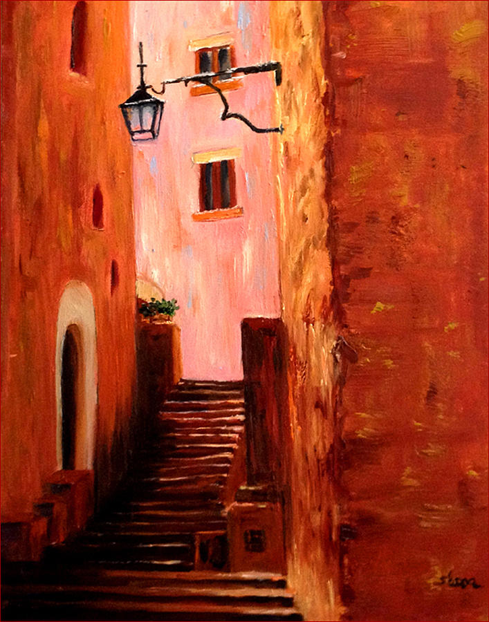 707x900 Italian Alley Painting By Suzzanna Frank - Alley Painting