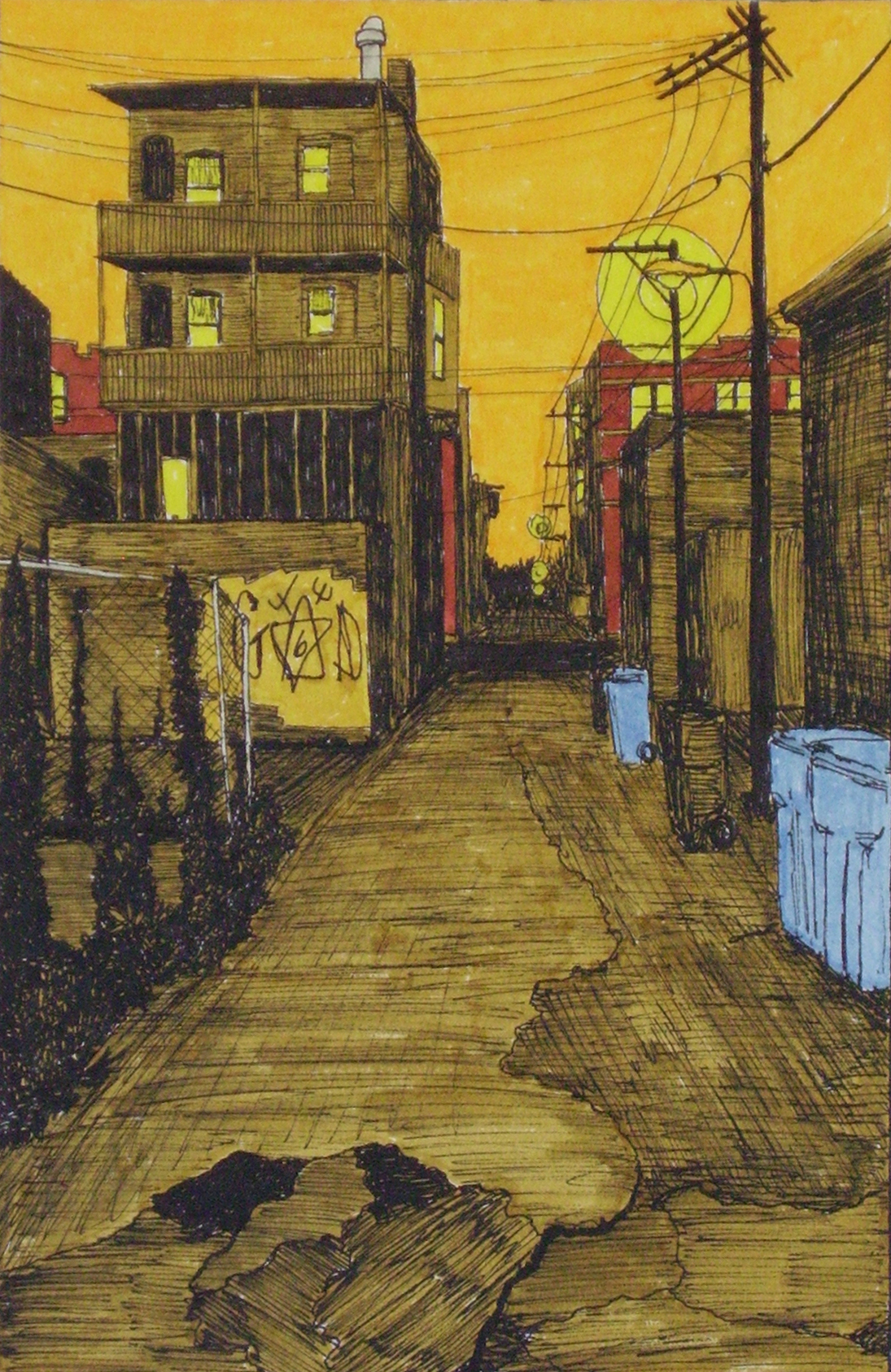 1095x1687 Painting William Dolan - Alley Painting