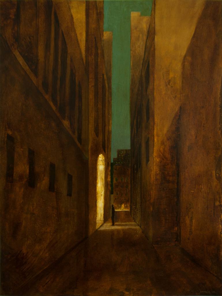 770x1027 Saatchi Art Alley Painting By Andres Montoya - Alley Painting