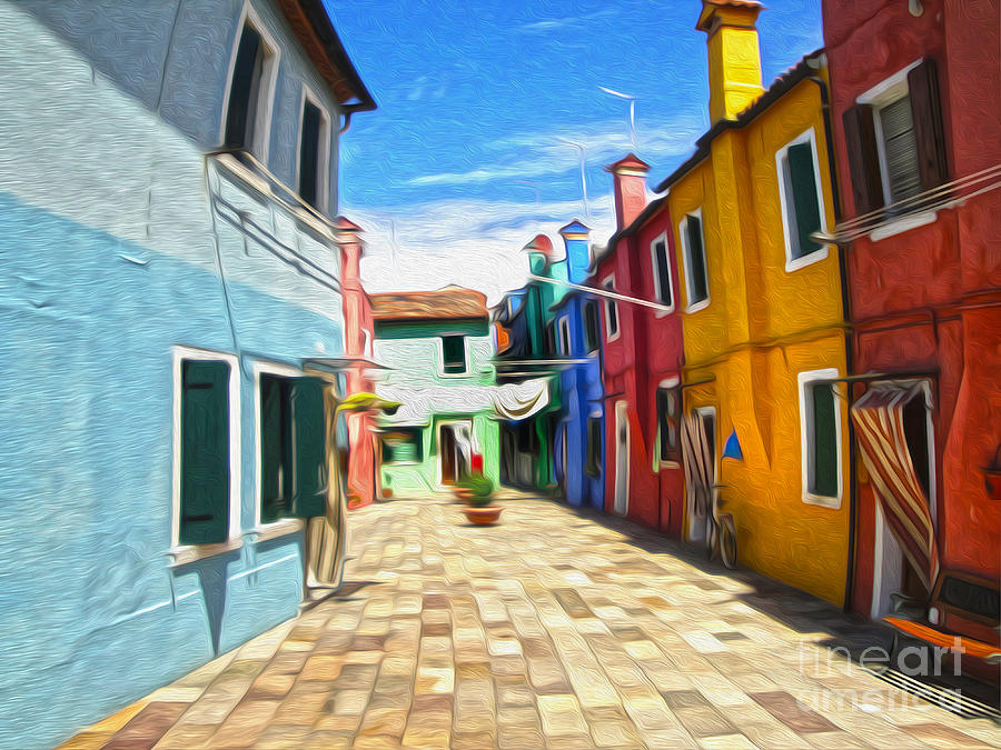 900x675 Venice Italy - Alley Painting
