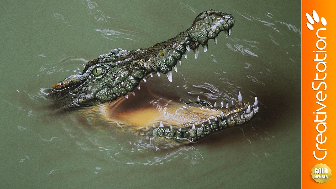 1280x720 Crocodile - Alligator Painting