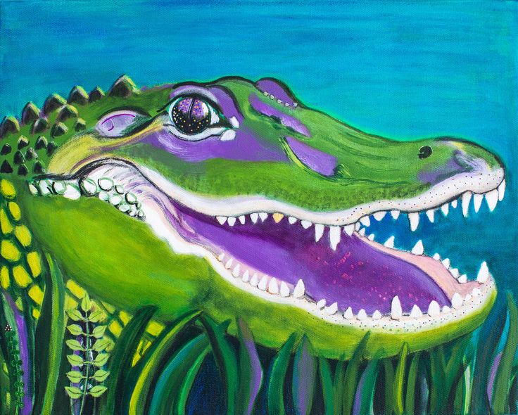 736x590 The 26 Best Gator Girl's Art Images On Original - Alligator Painting