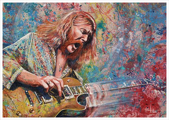 594x423 362 Best Guitarists Images On Ronnie Wood Art, - Allman Brothers Painting