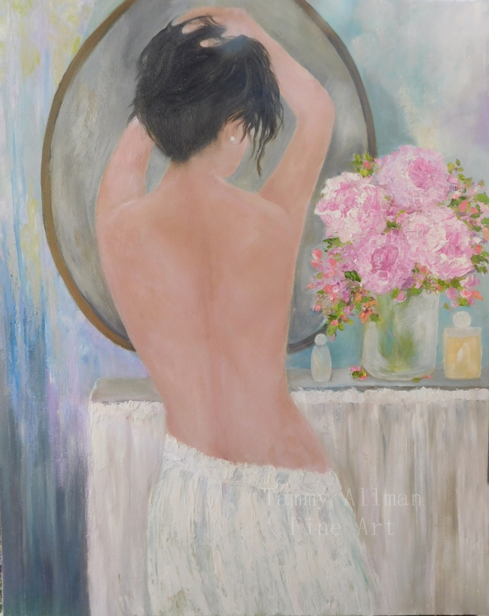 1600x2014 Morning Dressing Room Artist Tammy Allman, Figurative Fine Art - Allman Painting