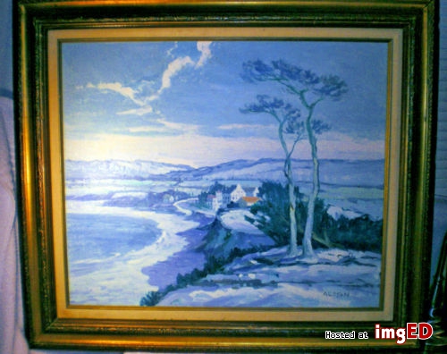 500x396 Original Oil Painting Signed Almon Winter Landscape 195 X 235 - Almon Painting