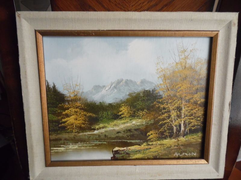 800x600 Painting Vintage Oil Painting Lake And Mountain Landscape By - Almon Painting
