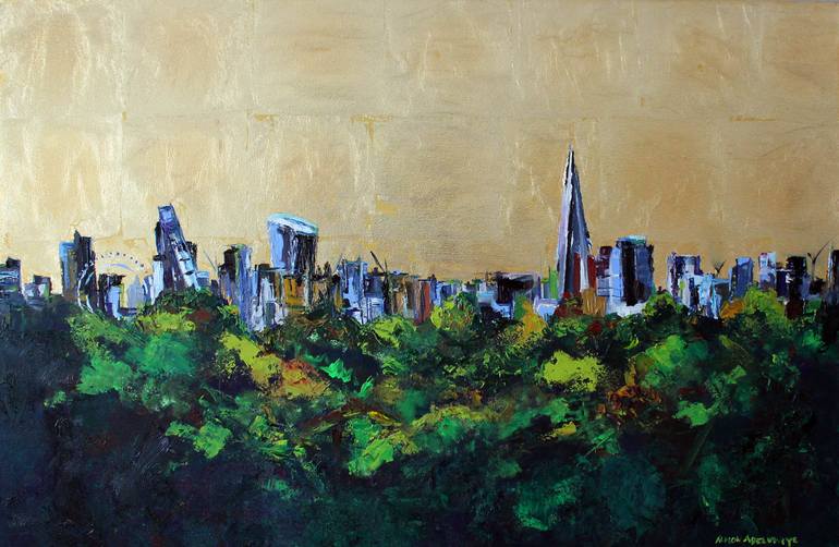 770x502 Saatchi Art London Skyline View From Richmond Park Painting By - Almon Painting