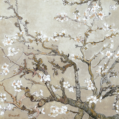 400x400 Blossoming Almond Tree (Tan) - Almond Blossom Painting