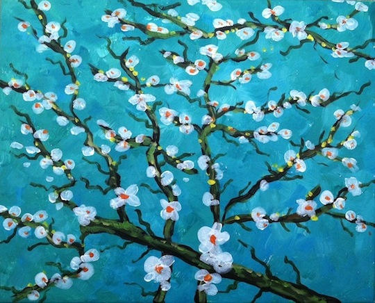 540x436 Paint A Holics Almond Tree @ San Pasqual Winery Tasting Room - Almond Blossom Painting