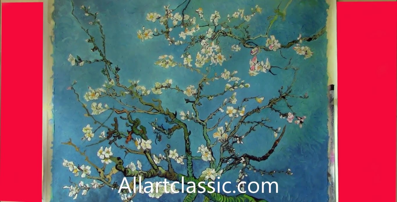 1366x696 The Oil Painting Technique Of Van Gogh Almond Blossom - Almond Blossom Painting