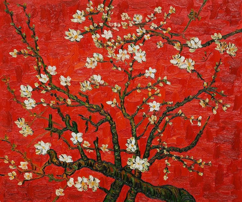780x650 Vincent Van Gogh Branches Of An Almond Tree In Blossom In Red - Almond Blossom Painting