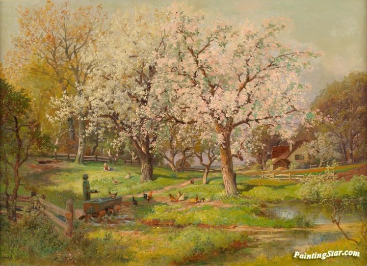 720x522 Apple Blossoms Artwork By Alois Arnegger Oil Painting Amp Art Prints - Alois Painting