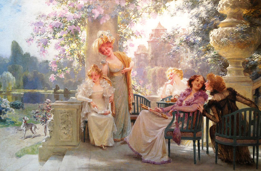 850x557 Beautiful Paintings Alois Hans Schram Springtime With Friends 1890 - Alois Painting