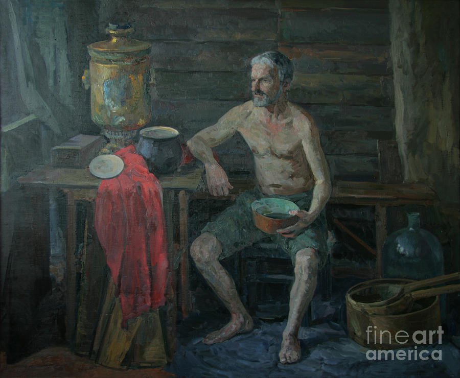 900x740 Man Alone Painting By Vlad Trach - Alone Painting