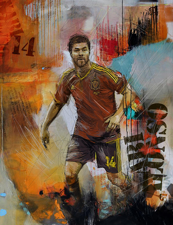 695x900 Xabi Alonso Painting By Corporate Art Task Force - Alonso Painting