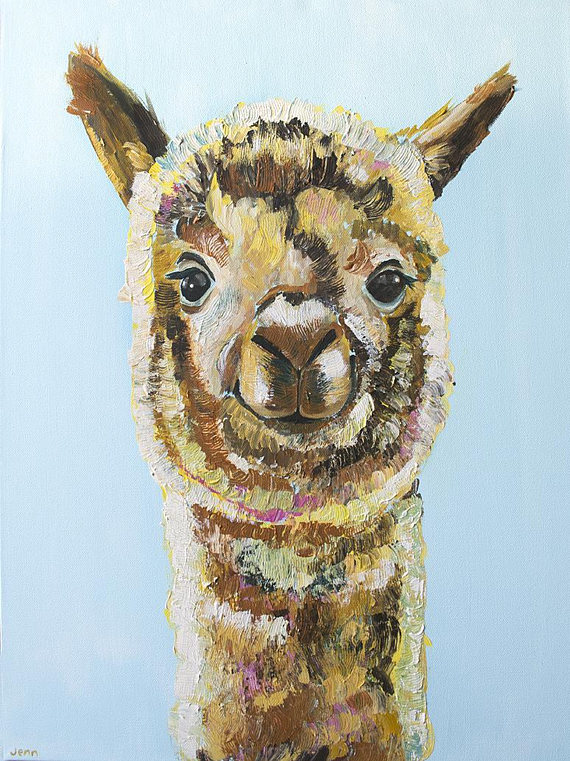 570x761 Brown Alpaca Fine Art Print Alpaca Alpaca Gifts Llama - Alpaca Painting