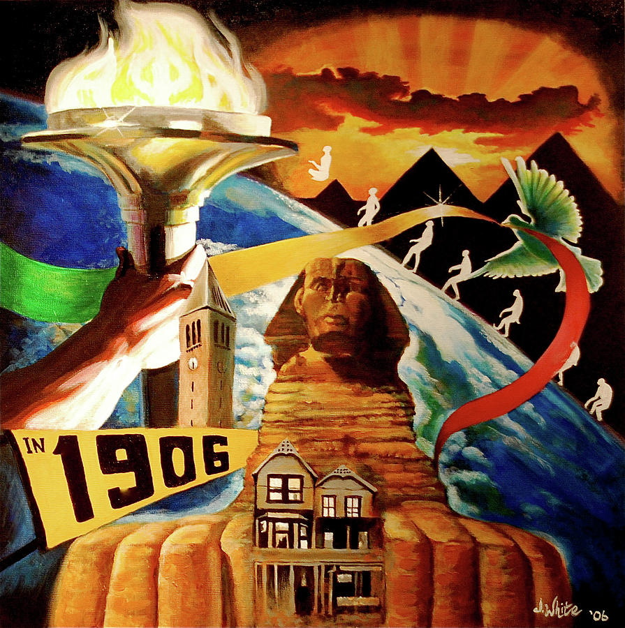 895x900 House Of Alpha Painting By Jerome White - Alpha Phi Alpha Painting