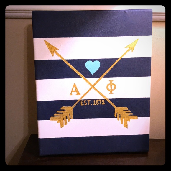 580x580 Other Hand Painted Alpha Phi Canvas Poshmark - Alpha Phi Alpha Painting