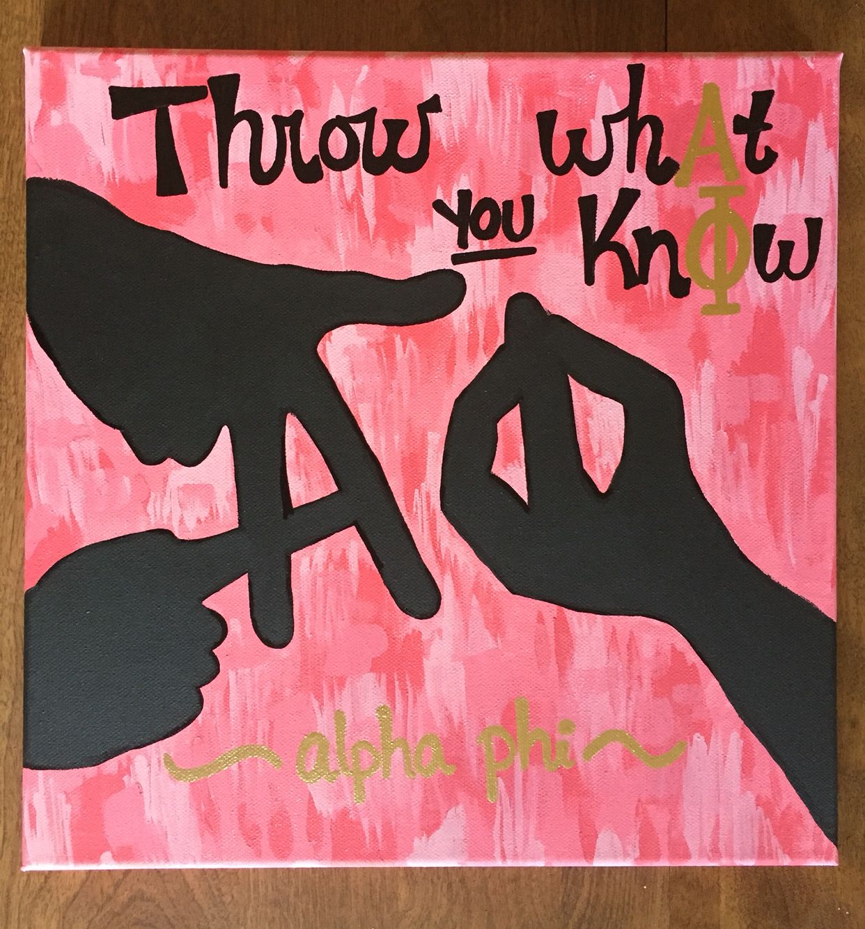 1242x1334 Alpha Phi Sorority Canvas Painting Throw What You Know Alpha Phi - Alpha Phi Painting