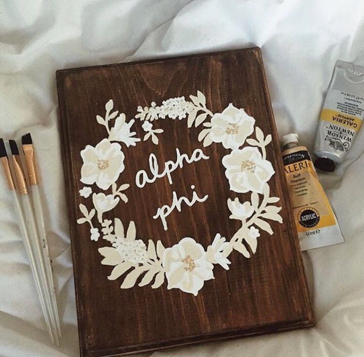 750x735 Gorgeous Hand Painted Alpha Phi Sign By Makena Blacquiere So - Alpha Phi Painting