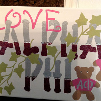 354x354 Shop Sorority Canvas On Wanelo - Alpha Phi Painting