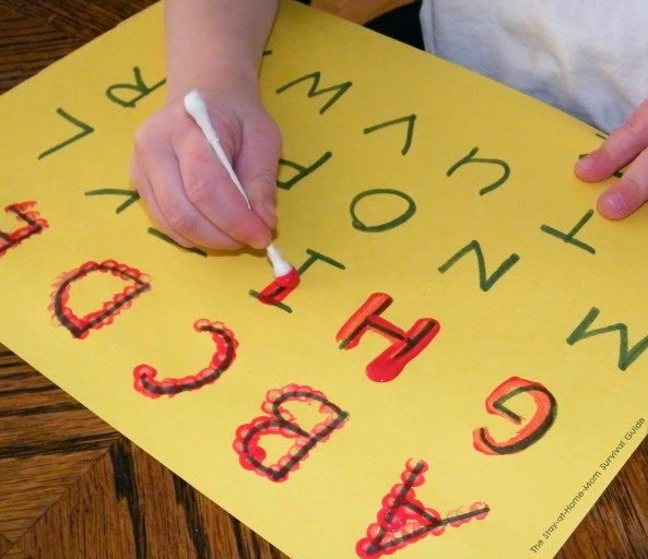 593x512 Learning To Write The Alphabet With Cotton Swab Painting - Alphabet Painting