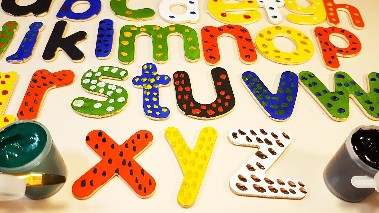 1280x720 Let's Decorate Letters With Dots By Painting With Brush Learning - Alphabet Painting