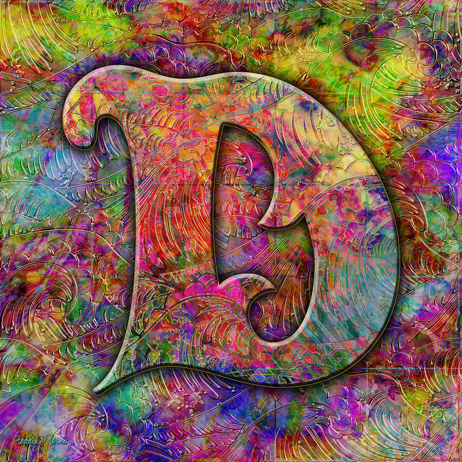900x900 Letter D Digital Art By Barbara Berney - Alphabet Painting