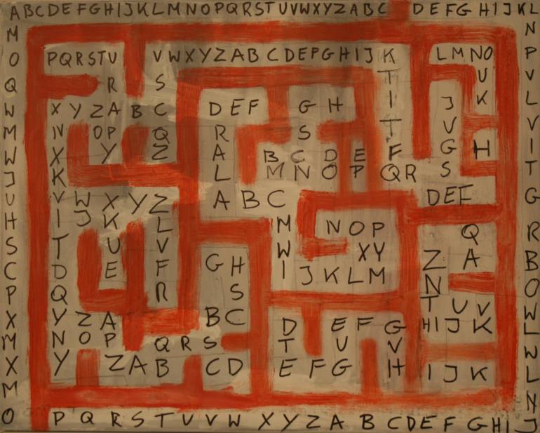 770x617 Saatchi Art Maze Iv (Alphabet) Painting By Robert Sobczak - Alphabet Painting