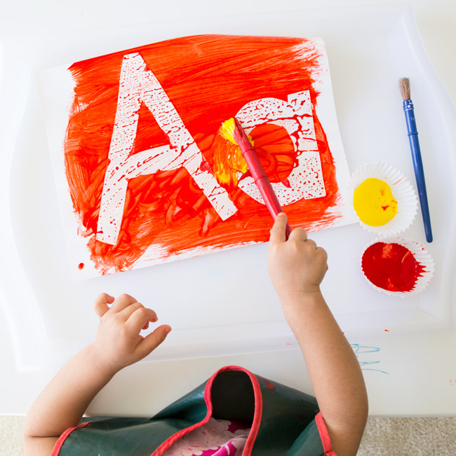 650x650 Contact Paper Letter Painting - Alphabet Painting For Kids