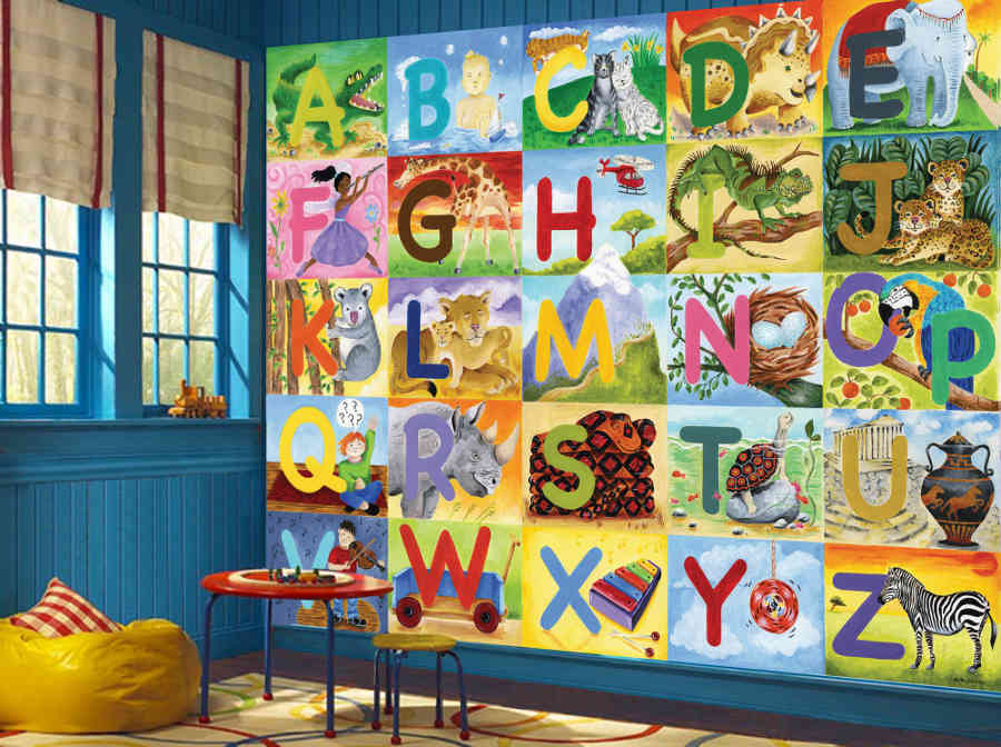 900x672 Deco Ideas For Kids Room Buy Prepasted Wallpaper Murals Online - Alphabet Painting For Kids