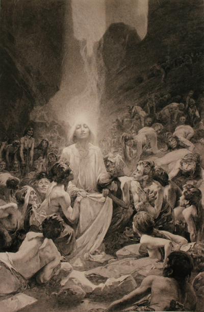 400x611 Alphonse Mucha Drawings - Alphonse Mucha Painting