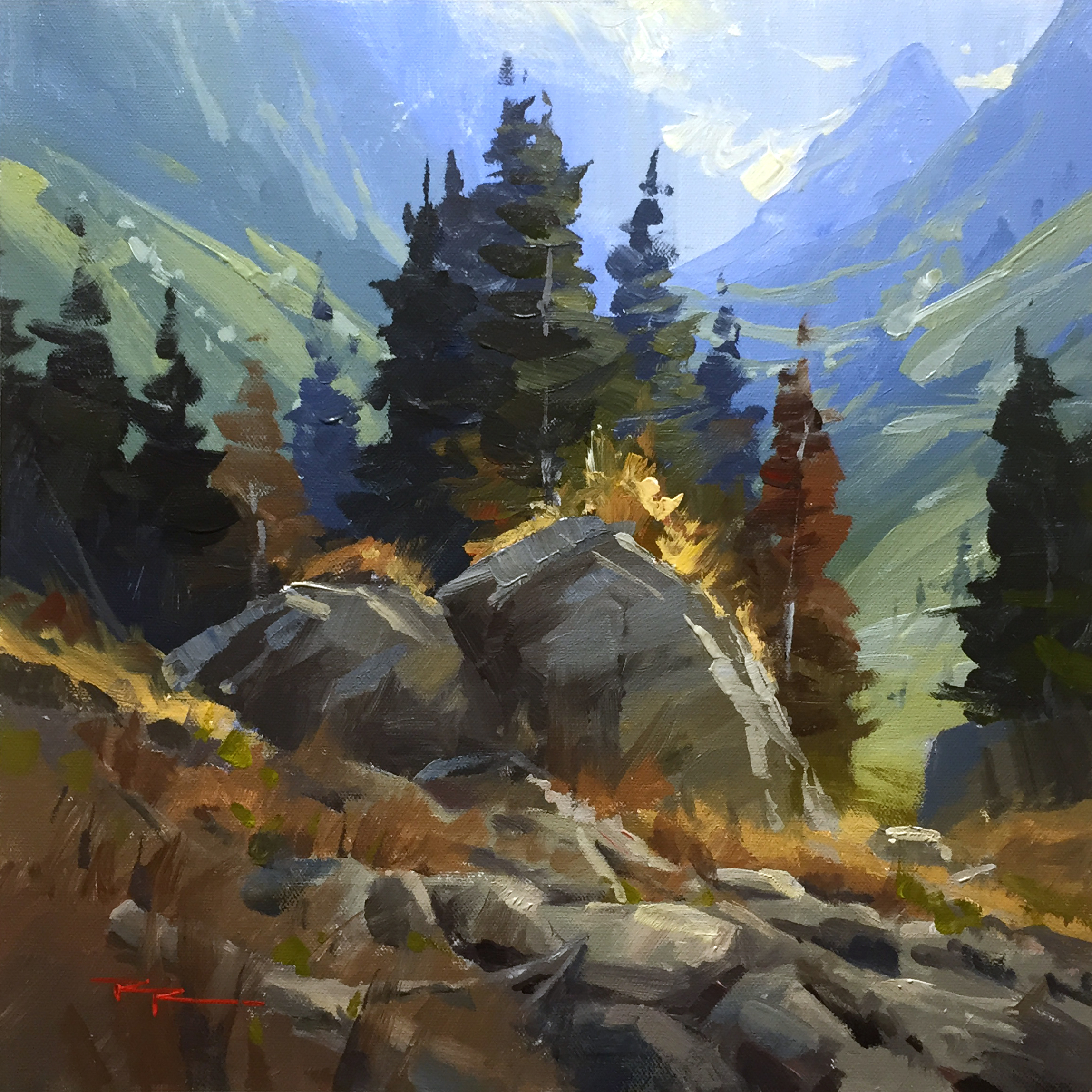 2296x2296 Online Painting Workshop 46 The French Alps. - Alps Painting