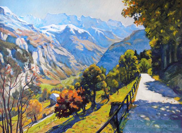 709x518 Swiss Alps, Painting Of Modern Artist Timoshenko Vladimir - Alps Painting