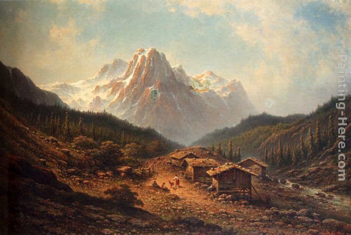 720x482 Johannes Hilverdink A Summer Day In The Alps Painting Anysize 50 - Alps Painting