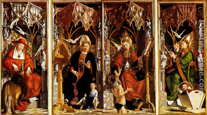 720x400 Michael Pacher Altar Of The Four Latin Fathers (Inner Panels - Altar Painting