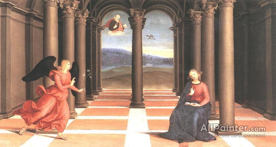 900x481 Raphael The Annunciation (Oddi Altar, Predella) Oil Painting - Altar Painting