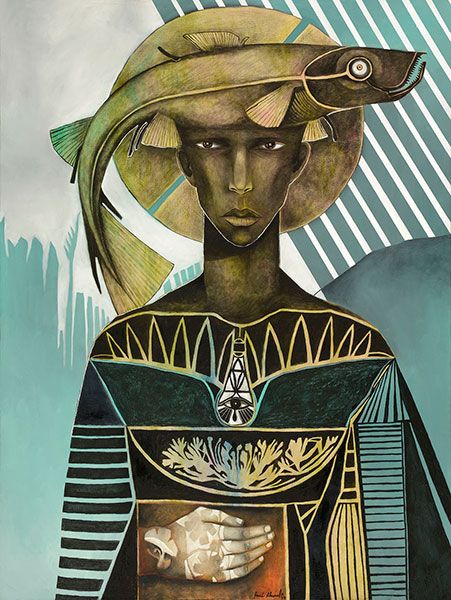 451x600 Fisherman Oil 48 X 36 In. Rene Alvarado Paintings - Alvarado Painting