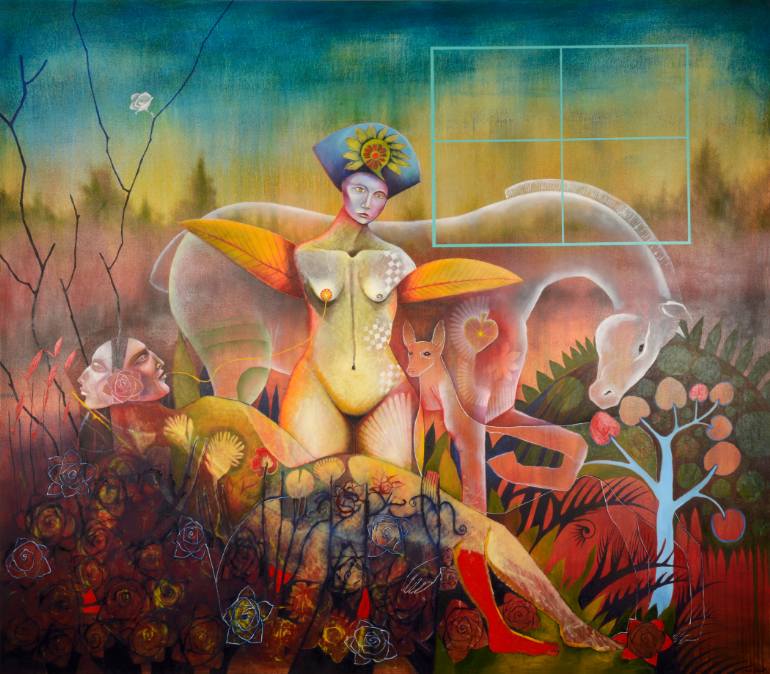 770x674 Saatchi Art Garden Dreamscape Painting By Rene Alvarado - Alvarado Painting