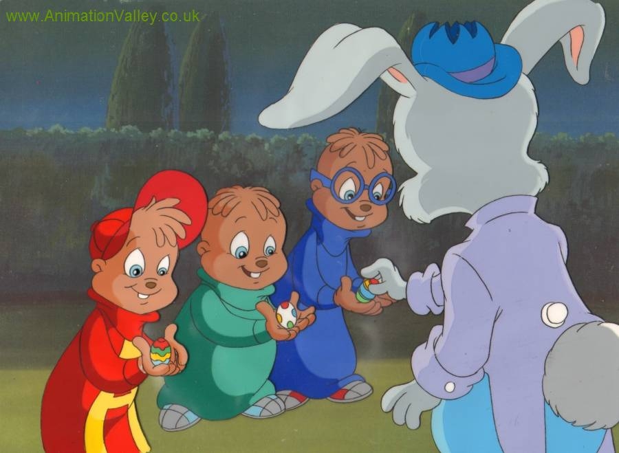 900x659 Alvin Amp The Chipmunks Cel - Alvin And The Chipmunks Painting