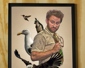 340x270 Bird Portrait Etsy - Always Sunny Dog Painting