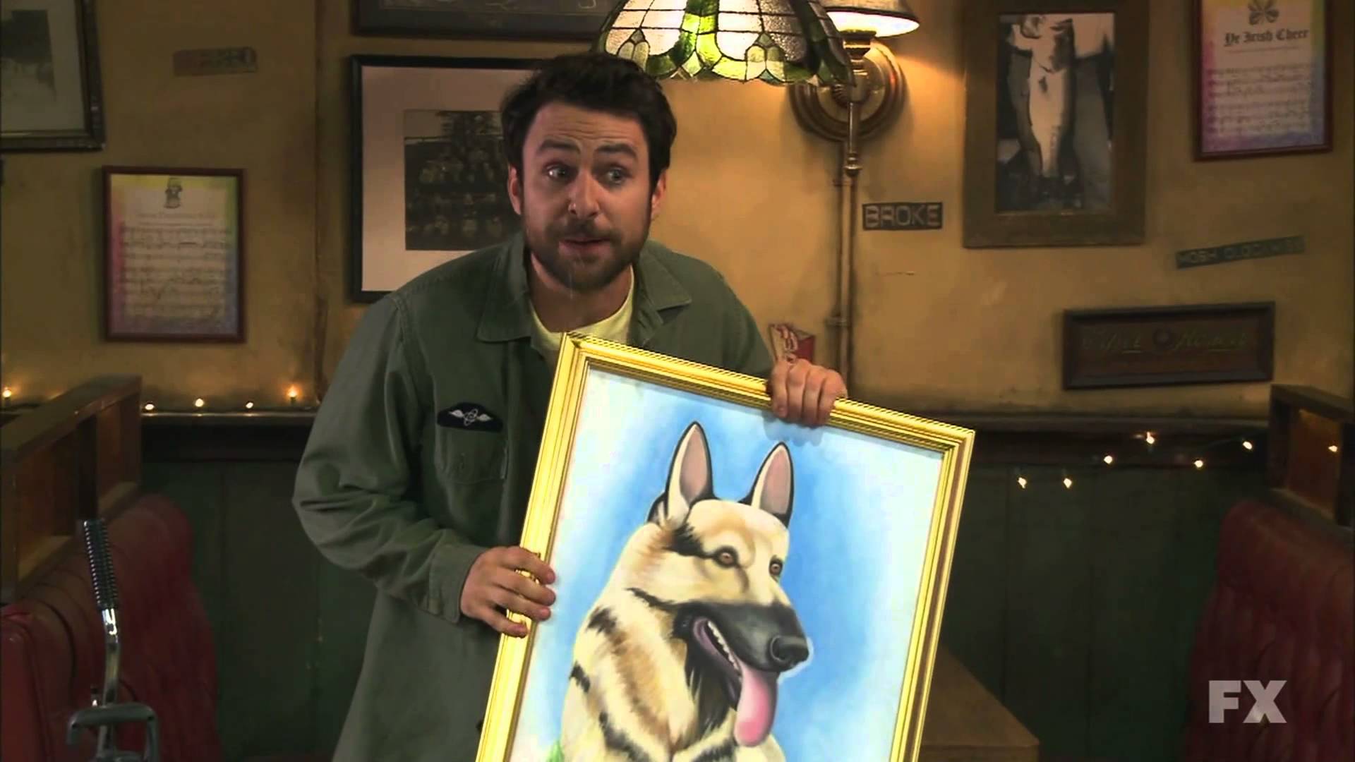 1920x1080 Charlie - Always Sunny Dog Painting