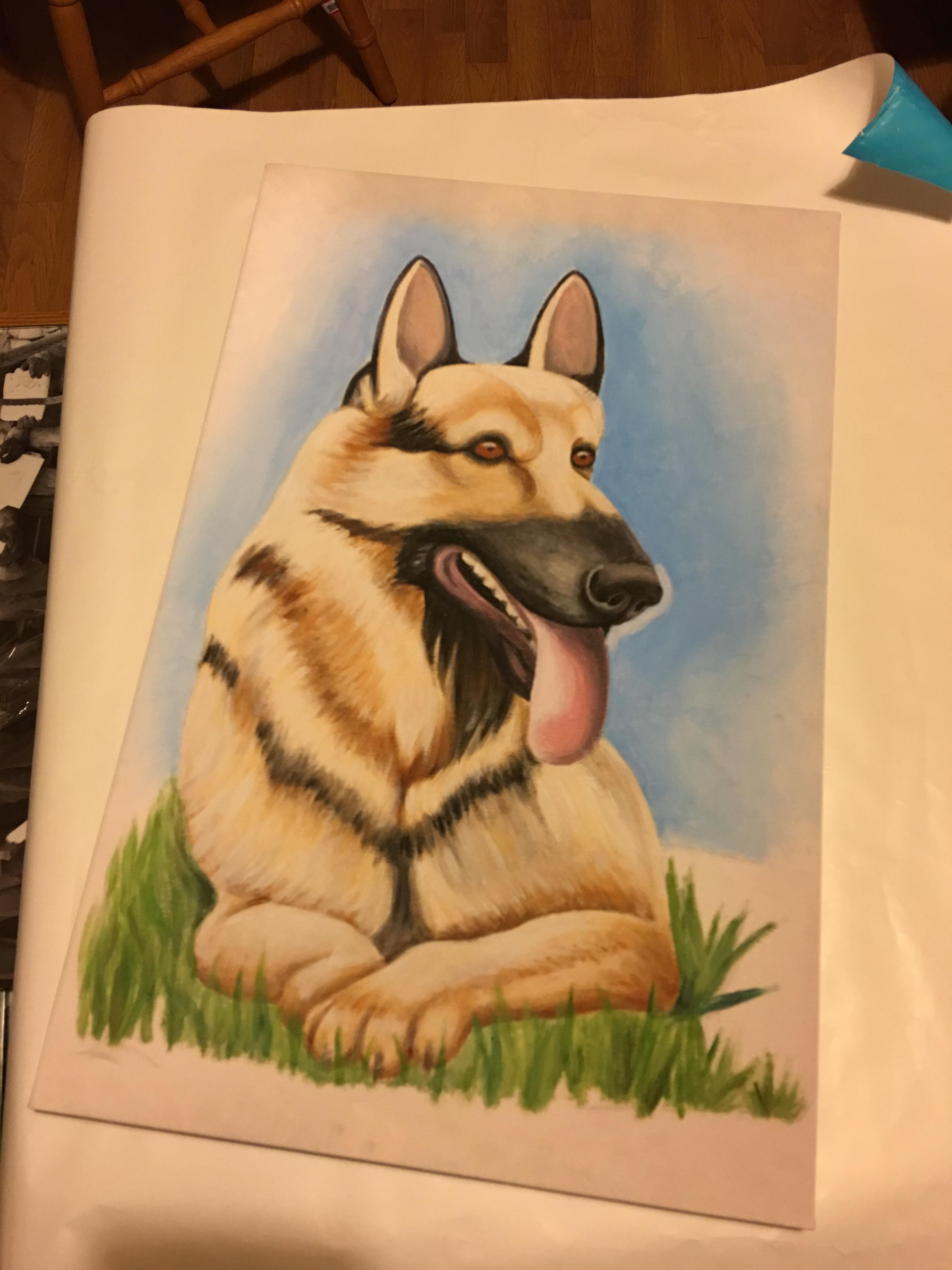 3024x4032 Gifting An Original Hitler To My Best Friend For Christmas - Always Sunny Dog Painting