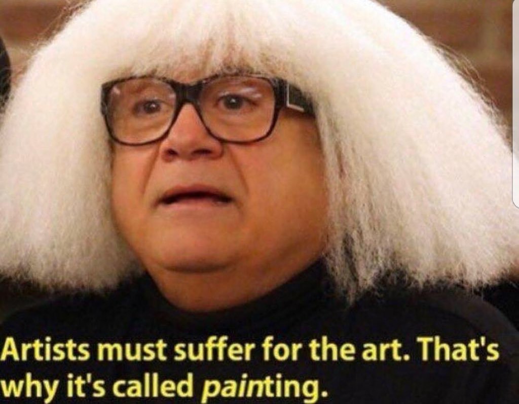 1024x796 Free Dominguez On Twitter My 14 Year Old Cousin Had A Portrait - Always Sunny Painting