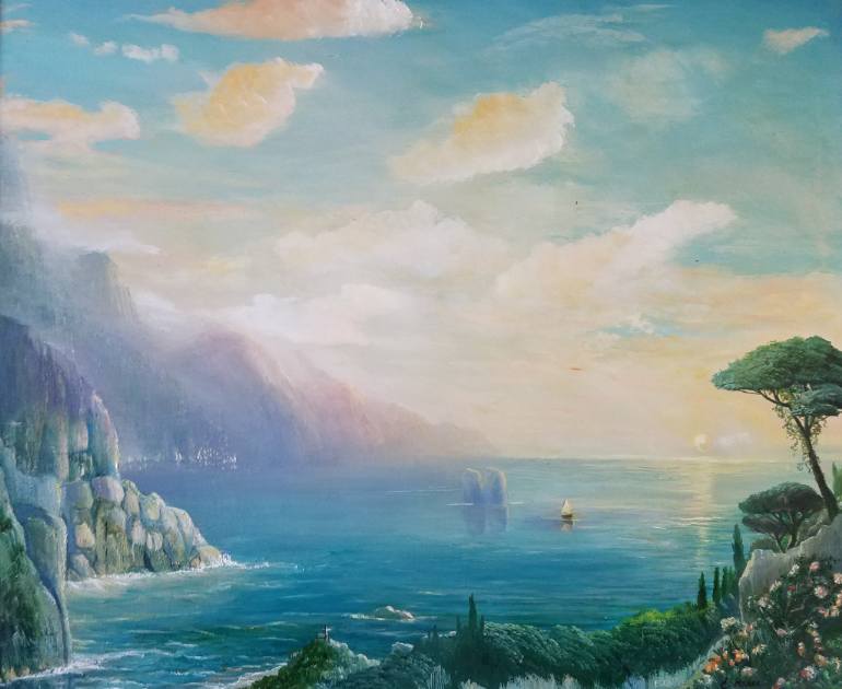 770x630 Saatchi Art Amalfi Coast Painting By Elizabeth C Grace - Amalfi Coast Painting